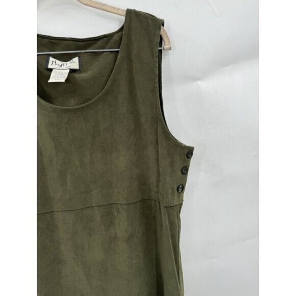 Mary McFadden Dress Women Medium Green Floral Embroidered VTG Western Boho Chic - Picture 3 of 10